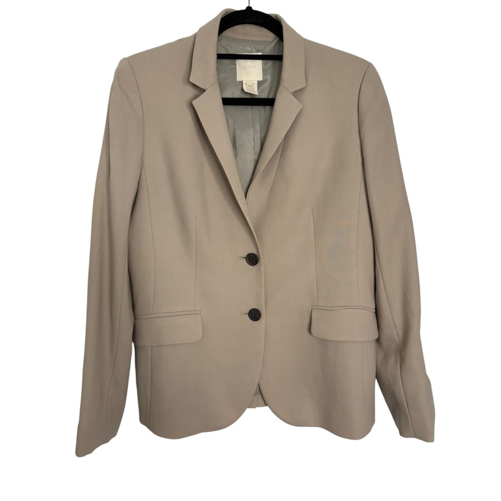 J. Crew Women's Beige Blazer Two-Button Suit Jacket